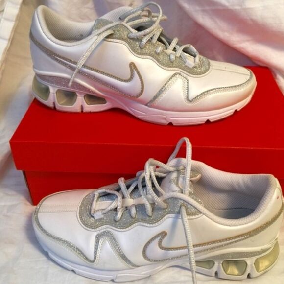 Nike air white and silver glitter